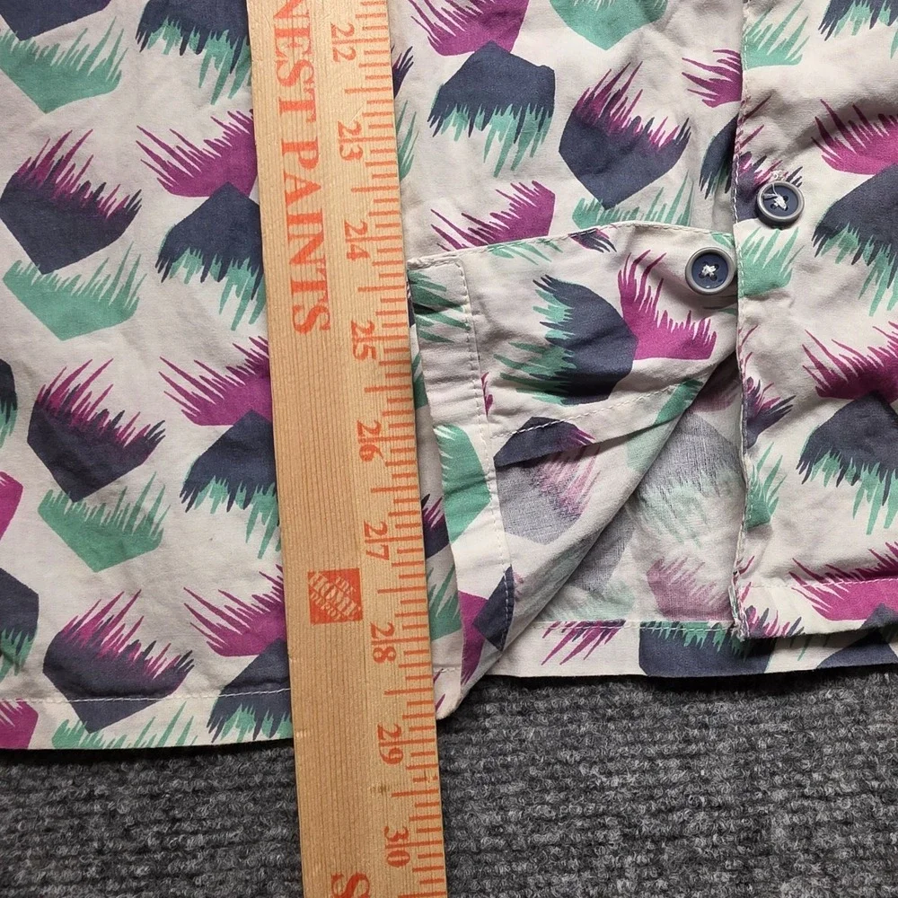 MBX Premium Goods Mens XL Short Sleeve Button Up Shirt Abstract Geometric Print